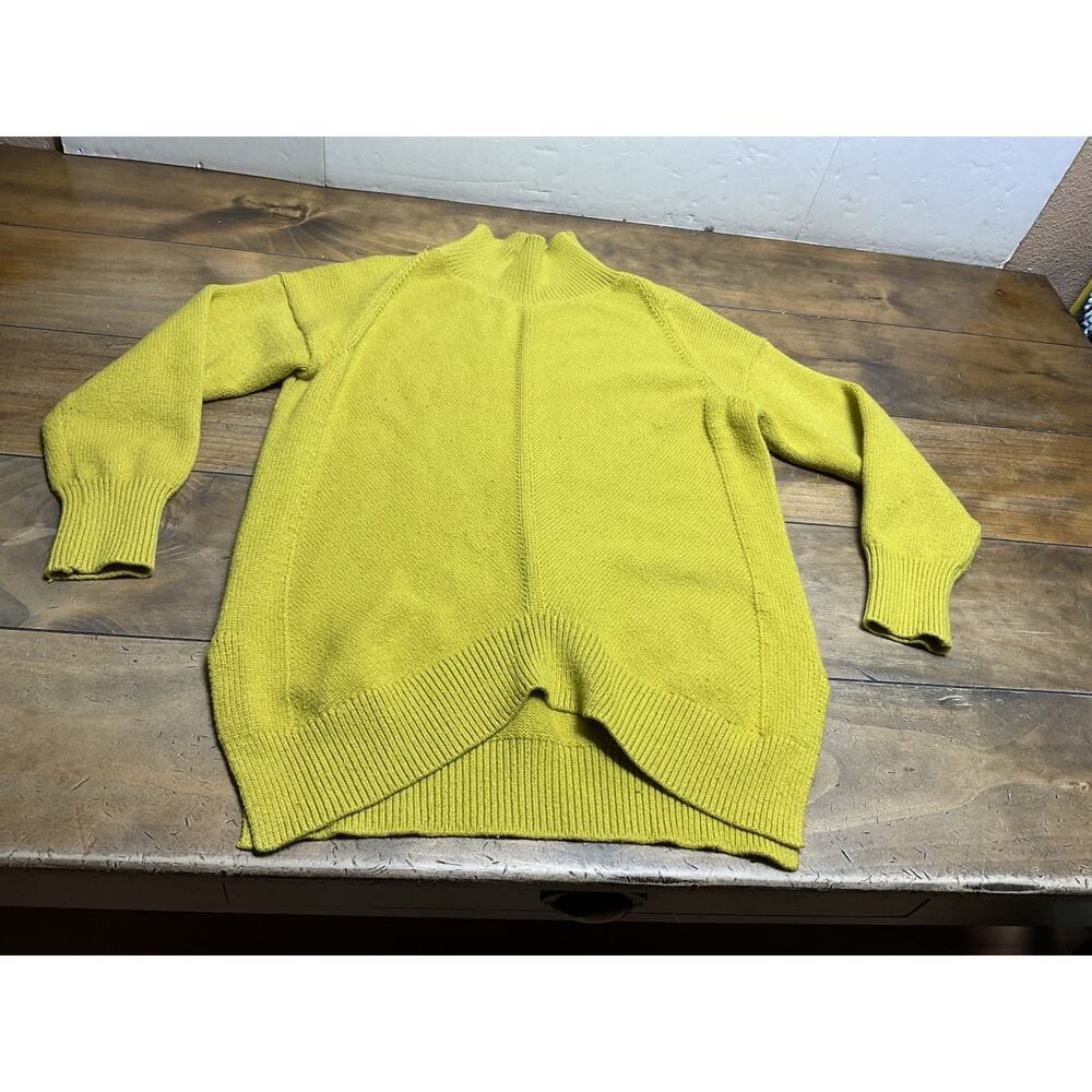 Anthropologie Maeve Women's Crystal Mock Neck Tunic Sweater Mustard Yellow SZ XS